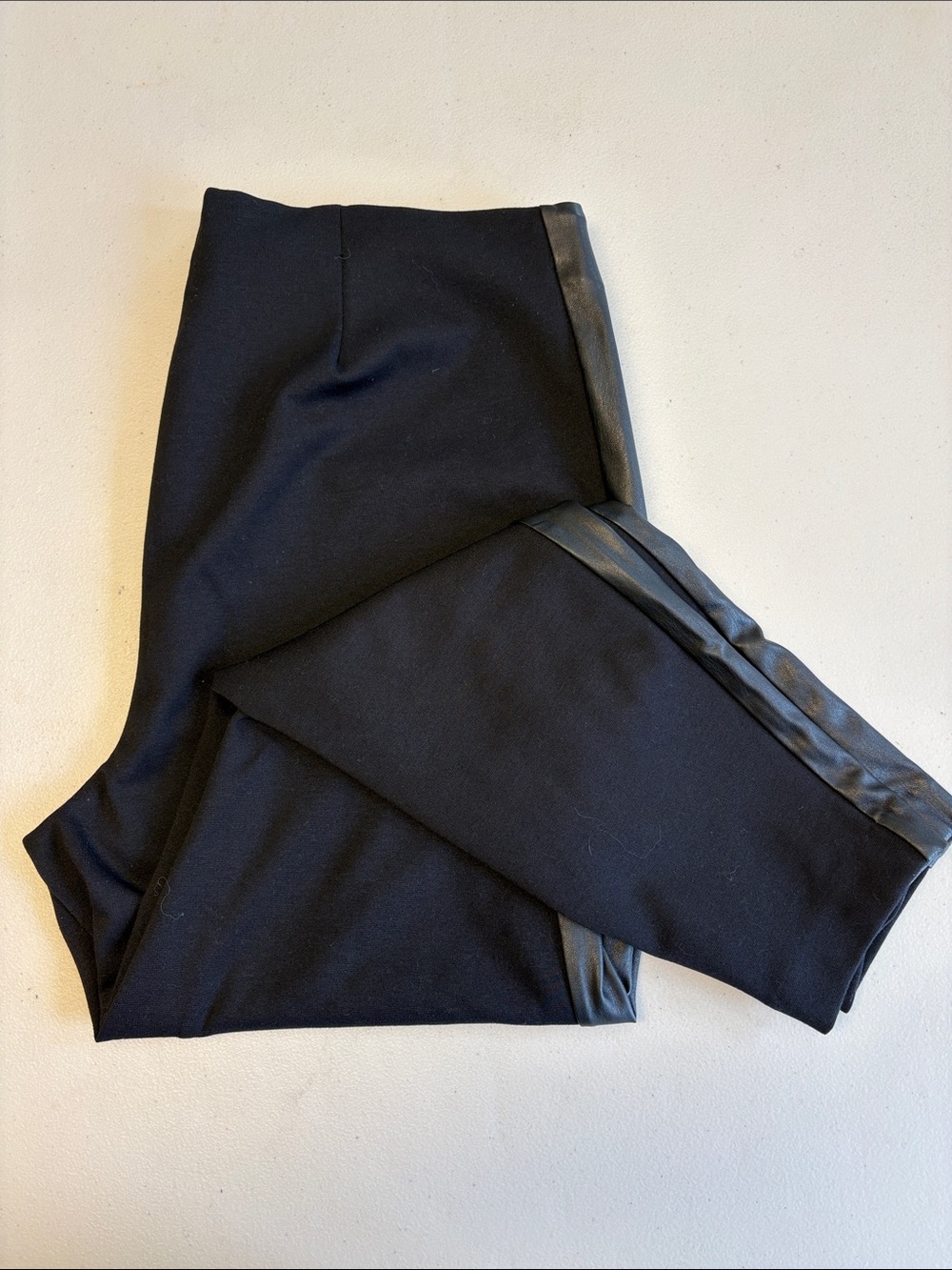 Evri Faux Leather Panel Pull On Pants